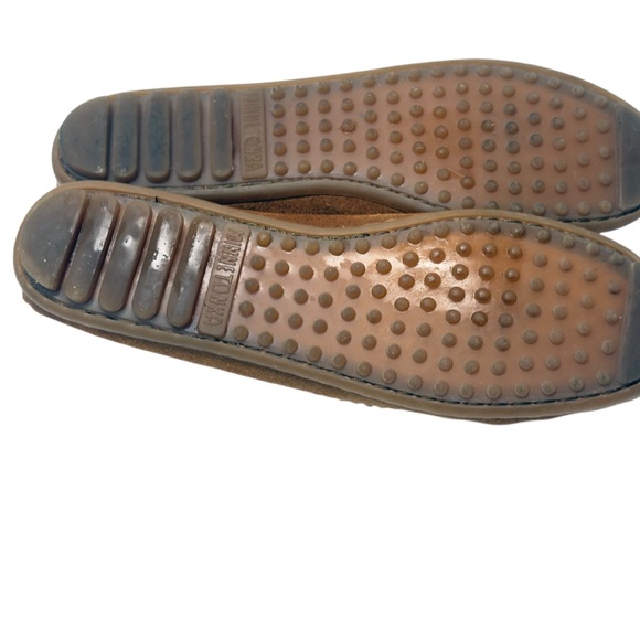 Minnetonka Brown Suede Moccasins with Beaded Thunderbird Accents Sz 10 - Picture 6 of 10